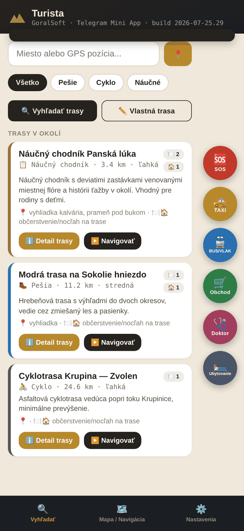 Turista — zoznam trás v okolí